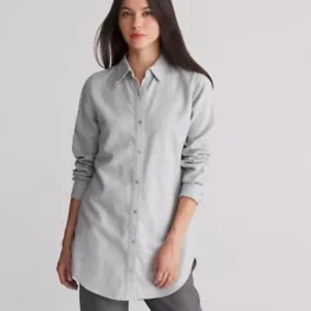Eileen Fisher L Organic Cotton Flannel Button Up